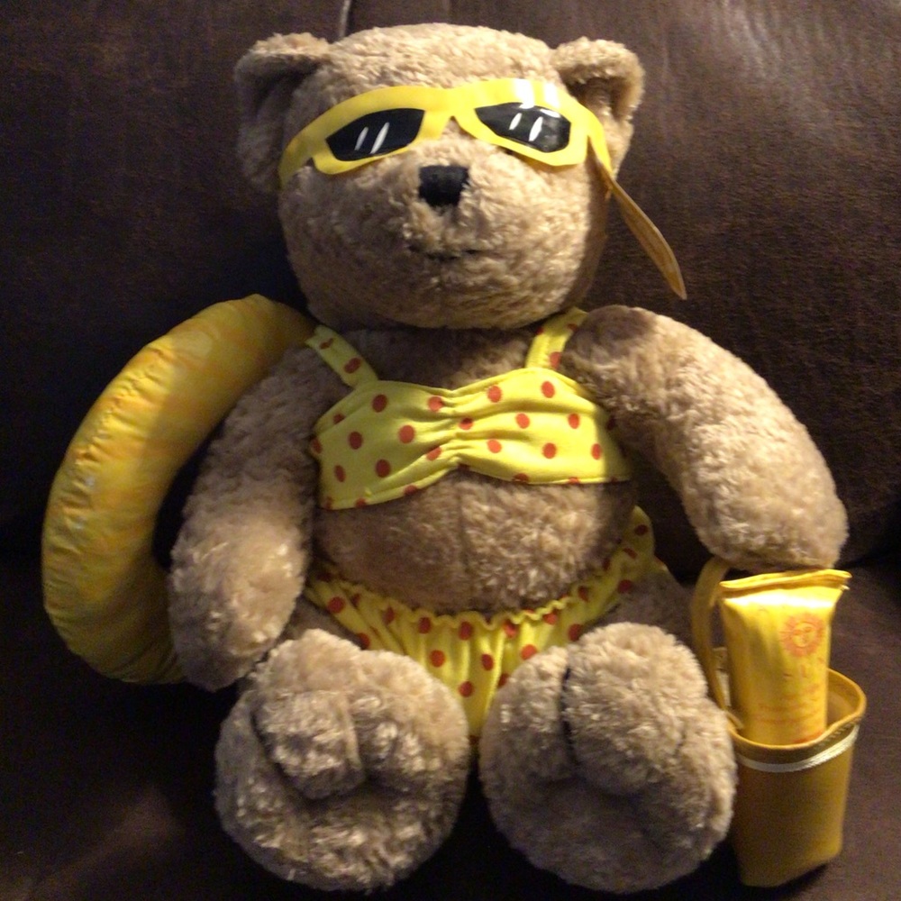 Vintage Girl Teddy Bear with Sunglasses. A Beary Bear Collectible